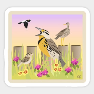 Birds of the Grasslands Sticker